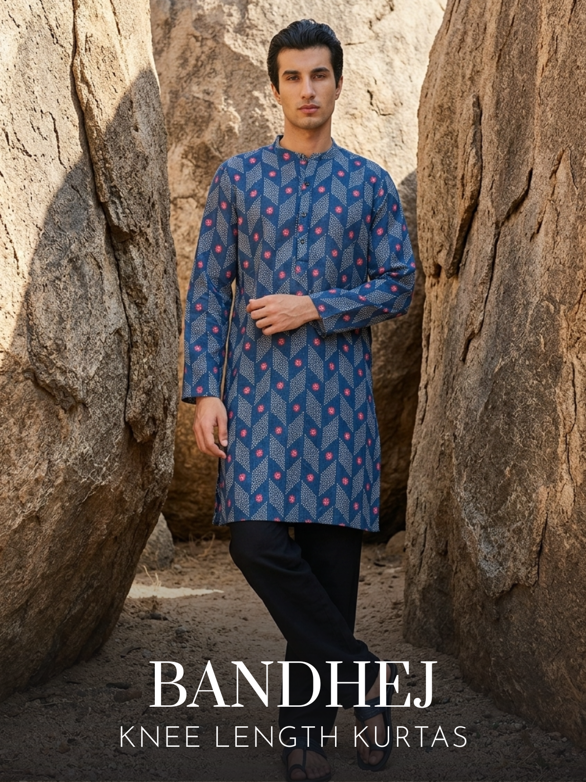 BANDHEJ KNEE LENGTH KURTAS