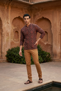 TRIPURA KURTA - BLACK Size M | Veda Handcrafted Ethnic Wear