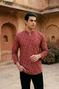 TRIPURA KURTA - INDIAN RED Size M | Veda Handcrafted Ethnic Wear
