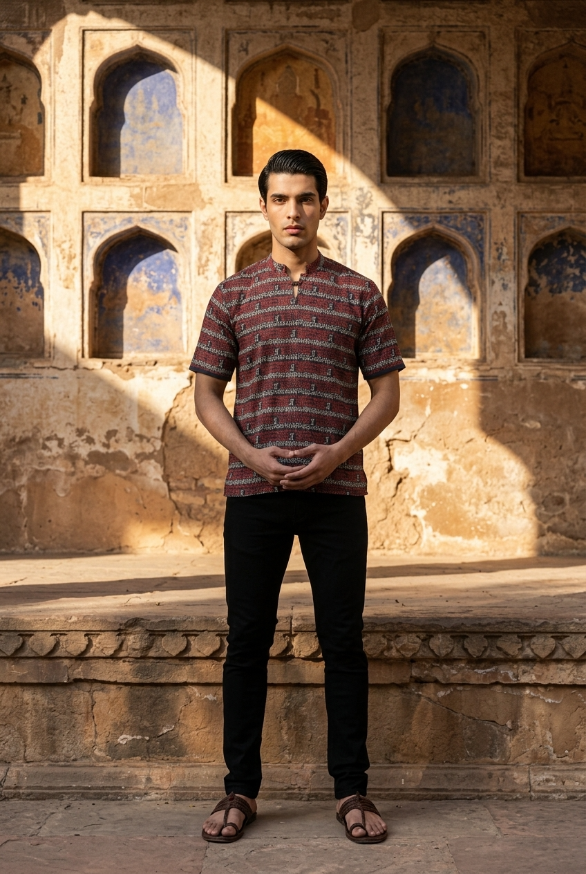 SOMA KURTA - BLACK Size M | Veda Handcrafted Ethnic Wear