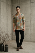 SHANTA KURTA - OLIVE Size M | Veda Handcrafted Ethnic Wear