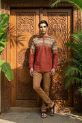 PUSHPA KURTA - RUST Size M | Veda Handcrafted Ethnic Wear