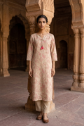 MRIDULA KURTA COMBO - BEIGE Size M | Veda Handcrafted Ethnic Wear