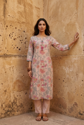 KAMALA KURTA COMBO - ONION PINK Size M | Veda Handcrafted Ethnic Wear