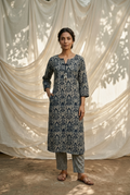 AMBUDHARA KURTA COMBO - STEEL BLUE Size M | Veda Handcrafted Ethnic Wear