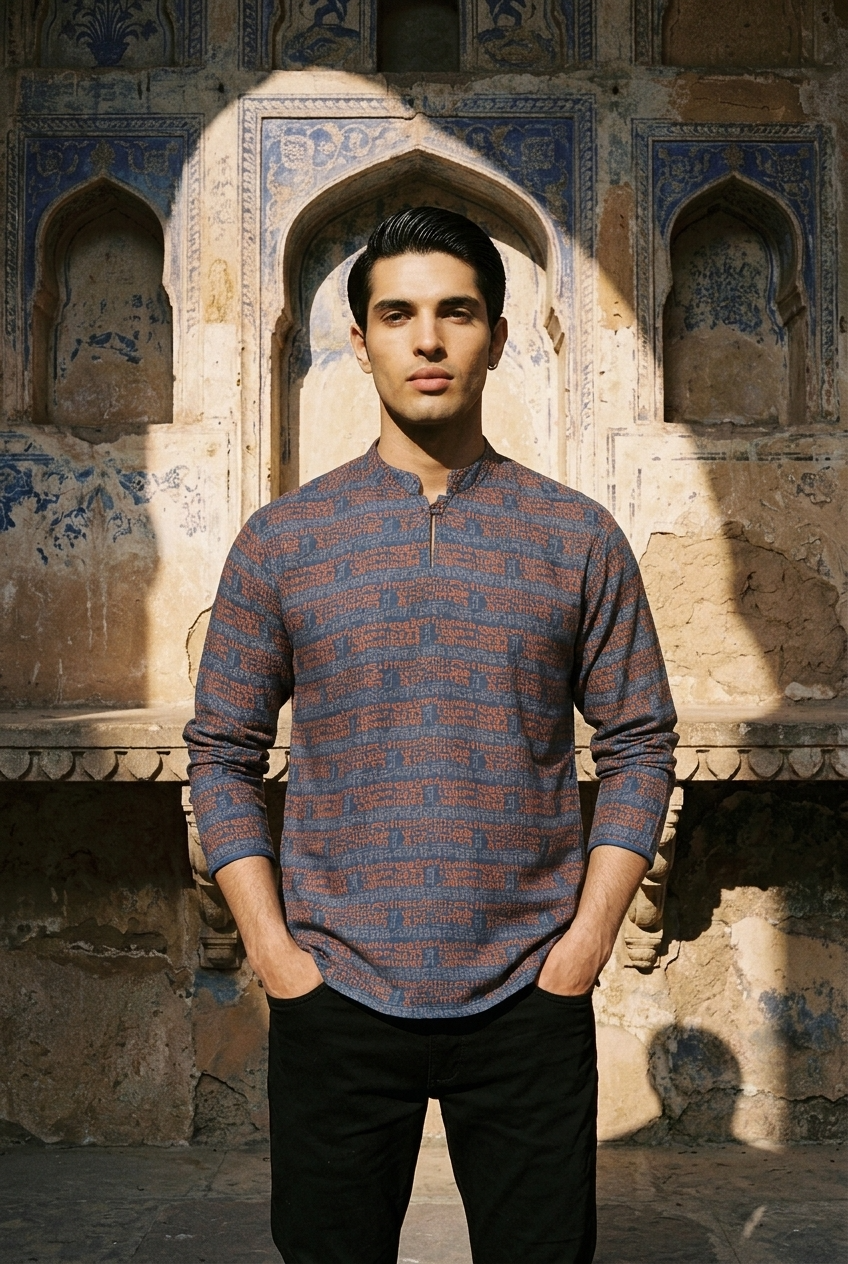 SOMA KURTA - BLUE Size L | Veda Handcrafted Ethnic Wear