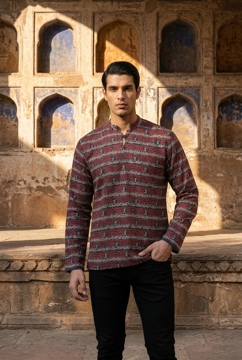 SOMA KURTA - BLACK Size L | Veda Handcrafted Ethnic Wear