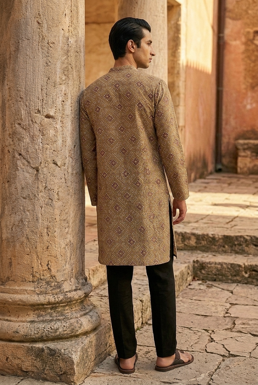 BALA KURTA - SAND Size XL | Veda Handcrafted Ethnic Wear