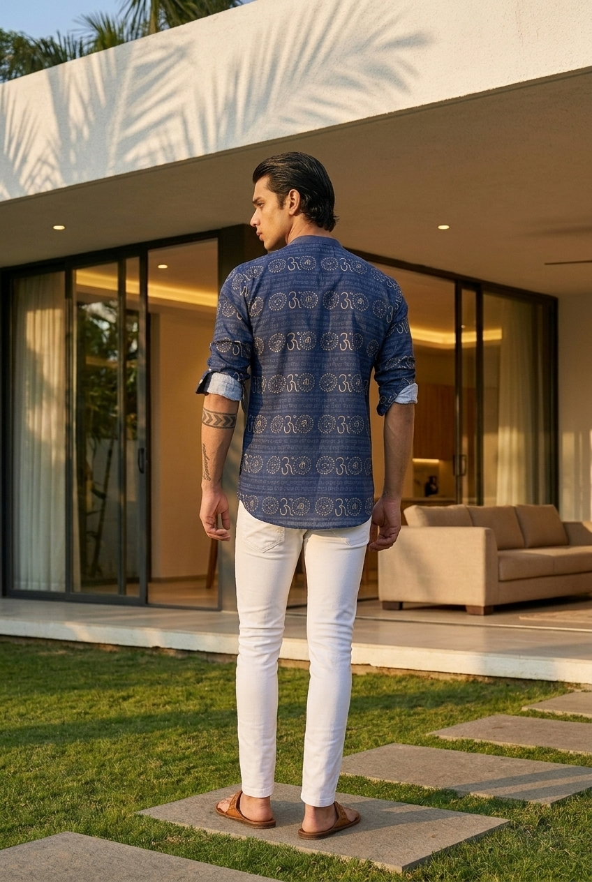KALASHA KURTA - INDIGO Size XL | Veda Handcrafted Ethnic Wear