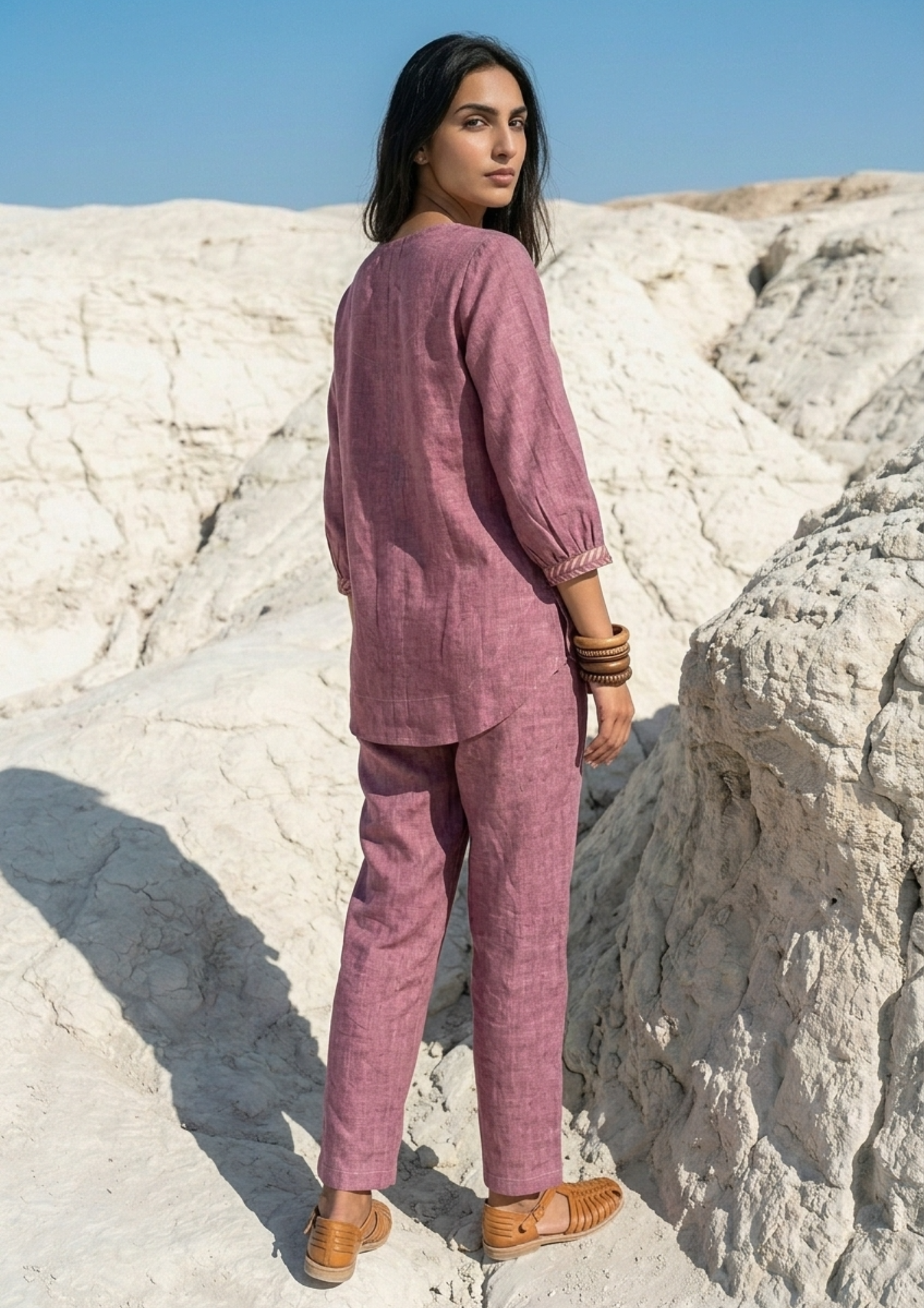 SAGARI CO-ORD SET - WINE Size XL | Veda Handcrafted Ethnic Wear