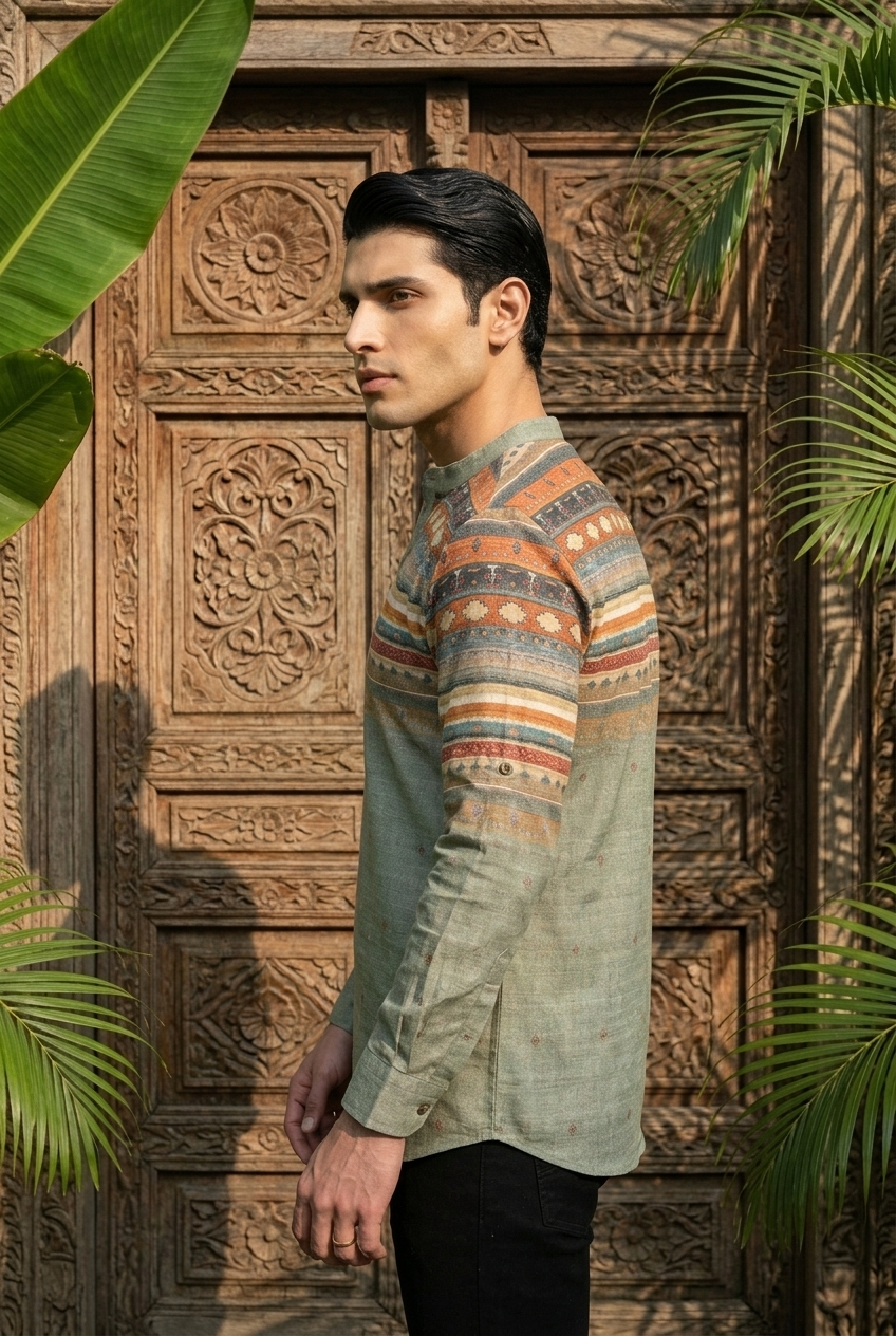 PUSHPA KURTA - PISTA Size XL | Veda Handcrafted Ethnic Wear