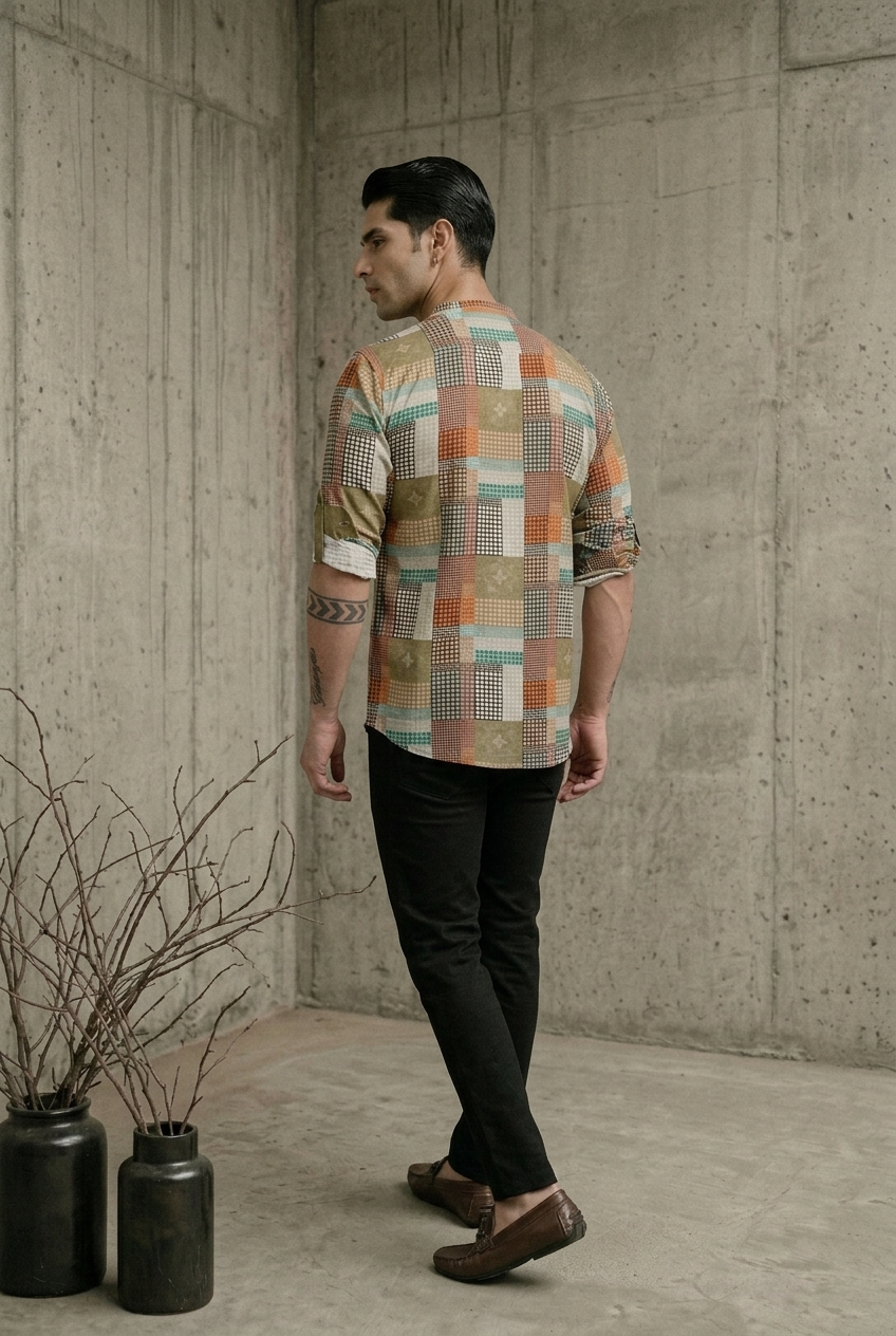 SHANTA KURTA - OLIVE Size XL | Veda Handcrafted Ethnic Wear