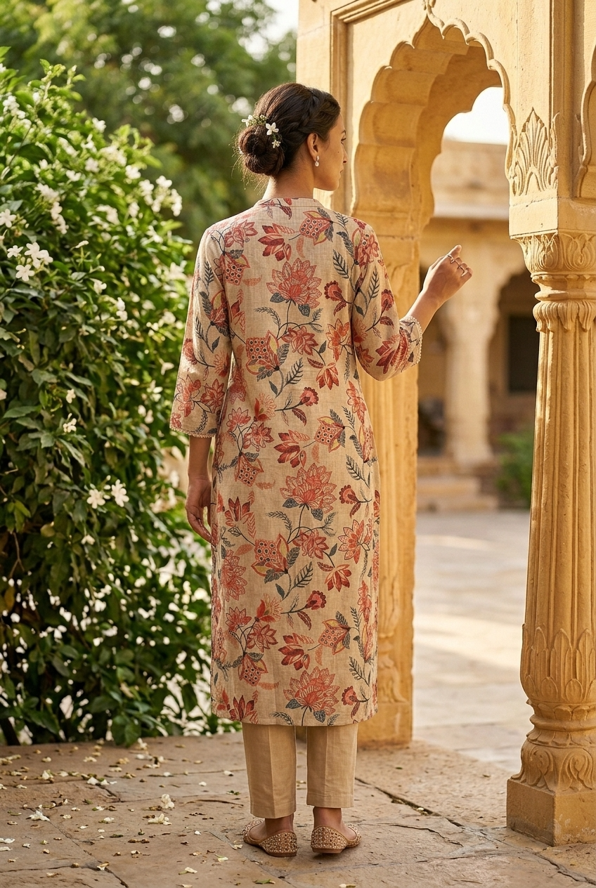 TAMARASA KURTA COMBO - RUST Size XL | Veda Handcrafted Ethnic Wear