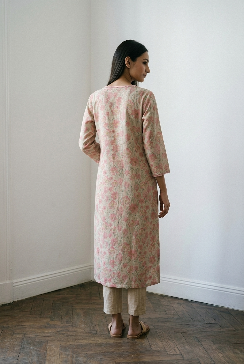 SUBHADRA KURTA COMBO - PINK Size XL | Veda Handcrafted Ethnic Wear
