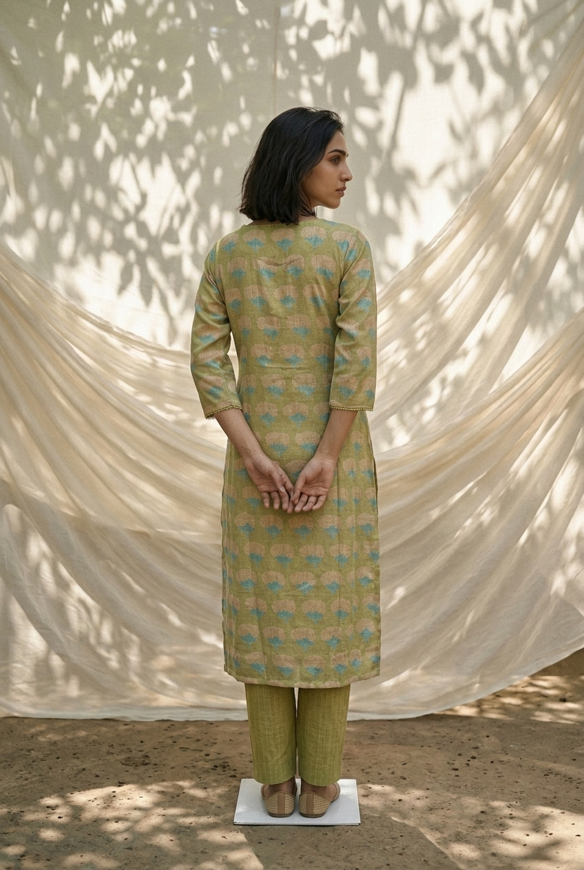 VRINDA KURTA COMBO - GREEN Size XL | Veda Handcrafted Ethnic Wear