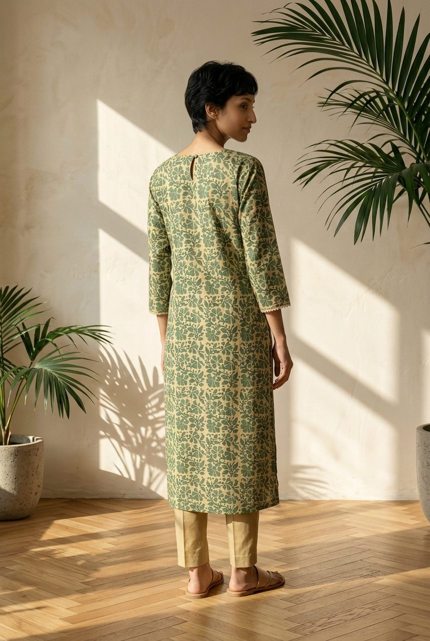 VANITA KURTA COMBO - GREEN Size XL | Veda Handcrafted Ethnic Wear