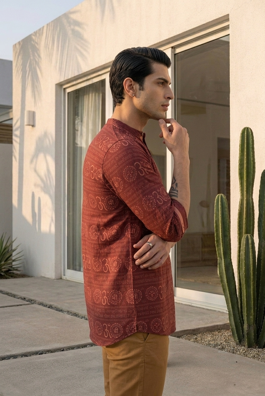 KALASHA KURTA - MAROON Size XL | Veda Handcrafted Ethnic Wear