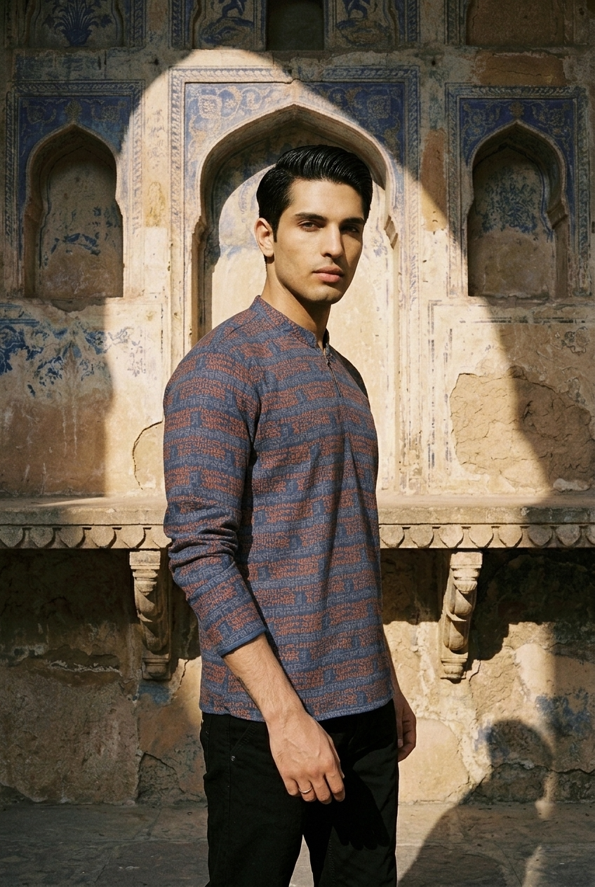 SOMA KURTA - BLUE Size XL | Veda Handcrafted Ethnic Wear