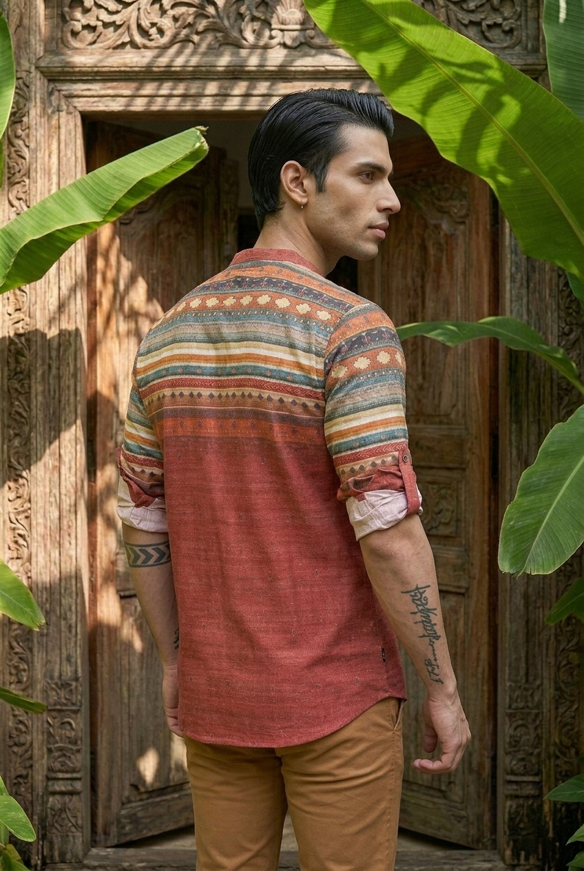 PUSHPA KURTA - RUST Size XXL | Veda Handcrafted Ethnic Wear