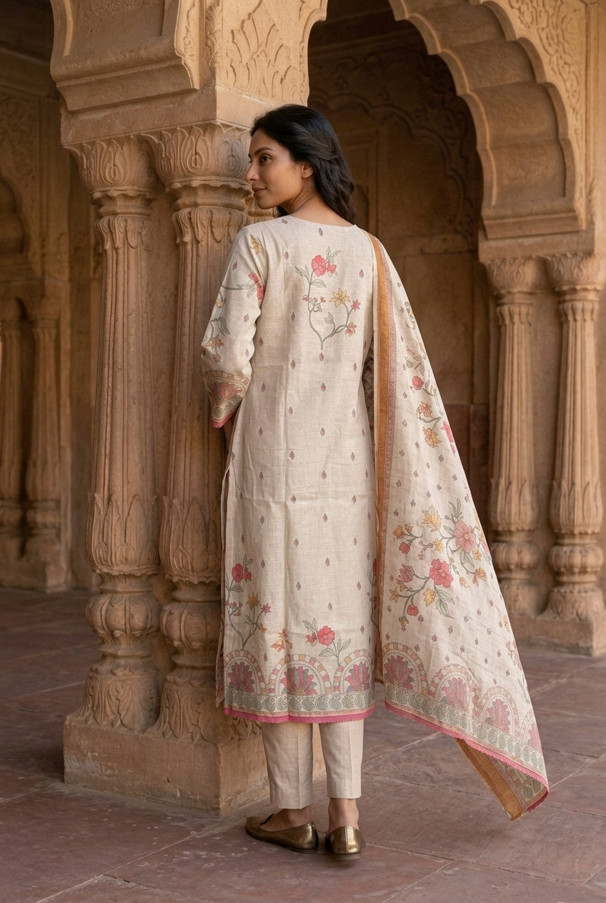 LAVANYA KURTA SET - LILAC Size XL | Veda Handcrafted Ethnic Wear