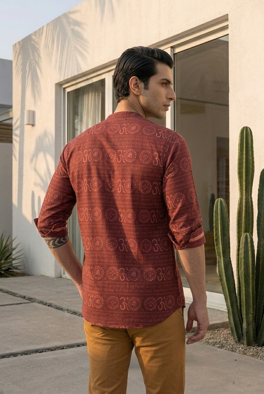 KALASHA KURTA - MAROON Size XXL | Veda Handcrafted Ethnic Wear