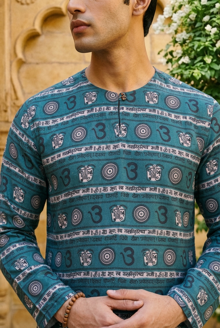 AGNI KURTA - JADE GREEN Size XXL | Veda Handcrafted Ethnic Wear