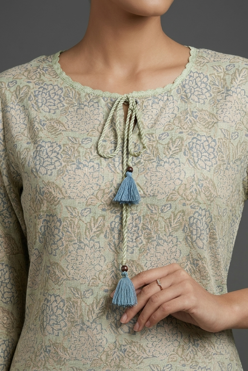 PALLAVA KURTA COMBO - PISTA Size XXL | Veda Handcrafted Ethnic Wear