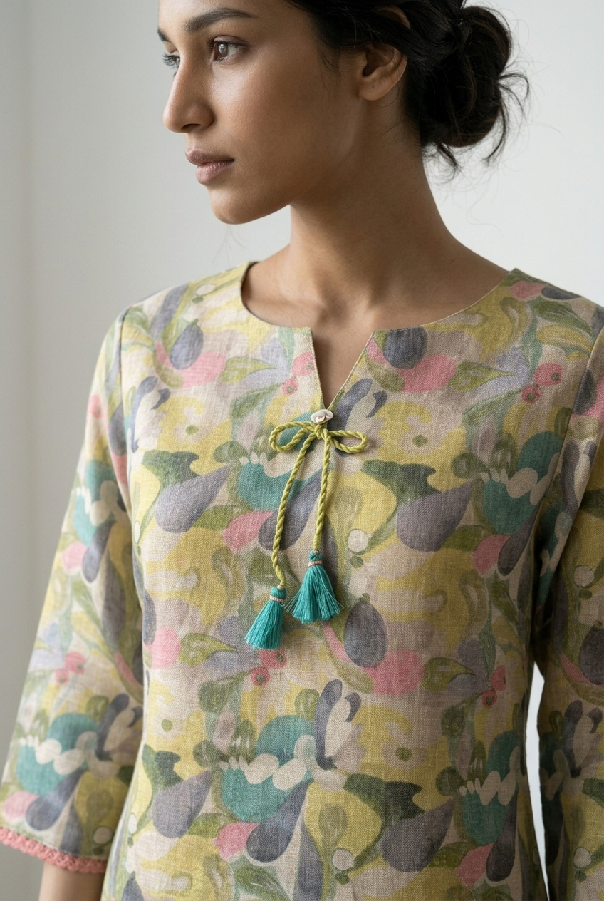 HEMA KURTA COMBO - MUSTARD Size XXL | Veda Handcrafted Ethnic Wear