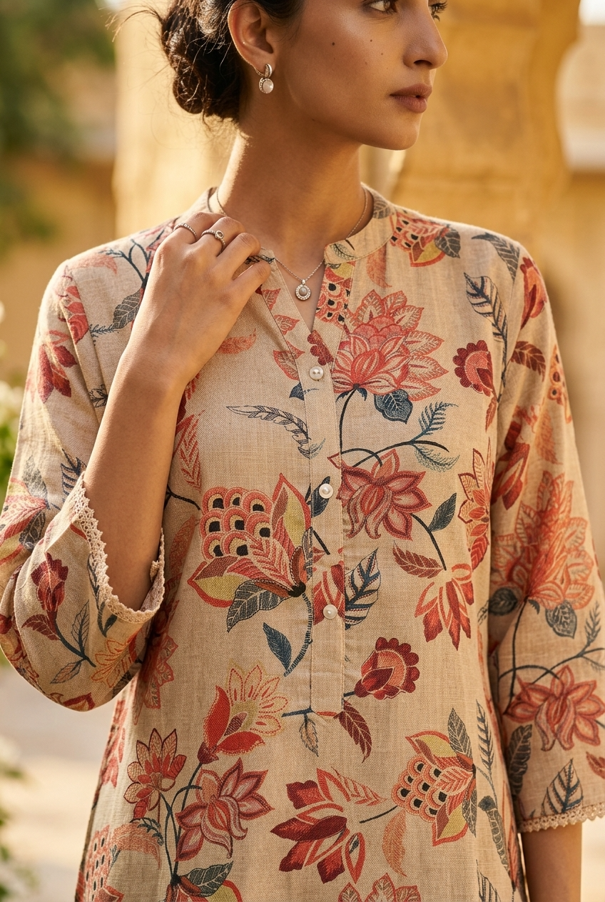 TAMARASA KURTA COMBO - RUST Size XXL | Veda Handcrafted Ethnic Wear