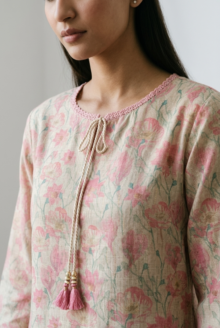 SUBHADRA KURTA COMBO - PINK Size XXL | Veda Handcrafted Ethnic Wear