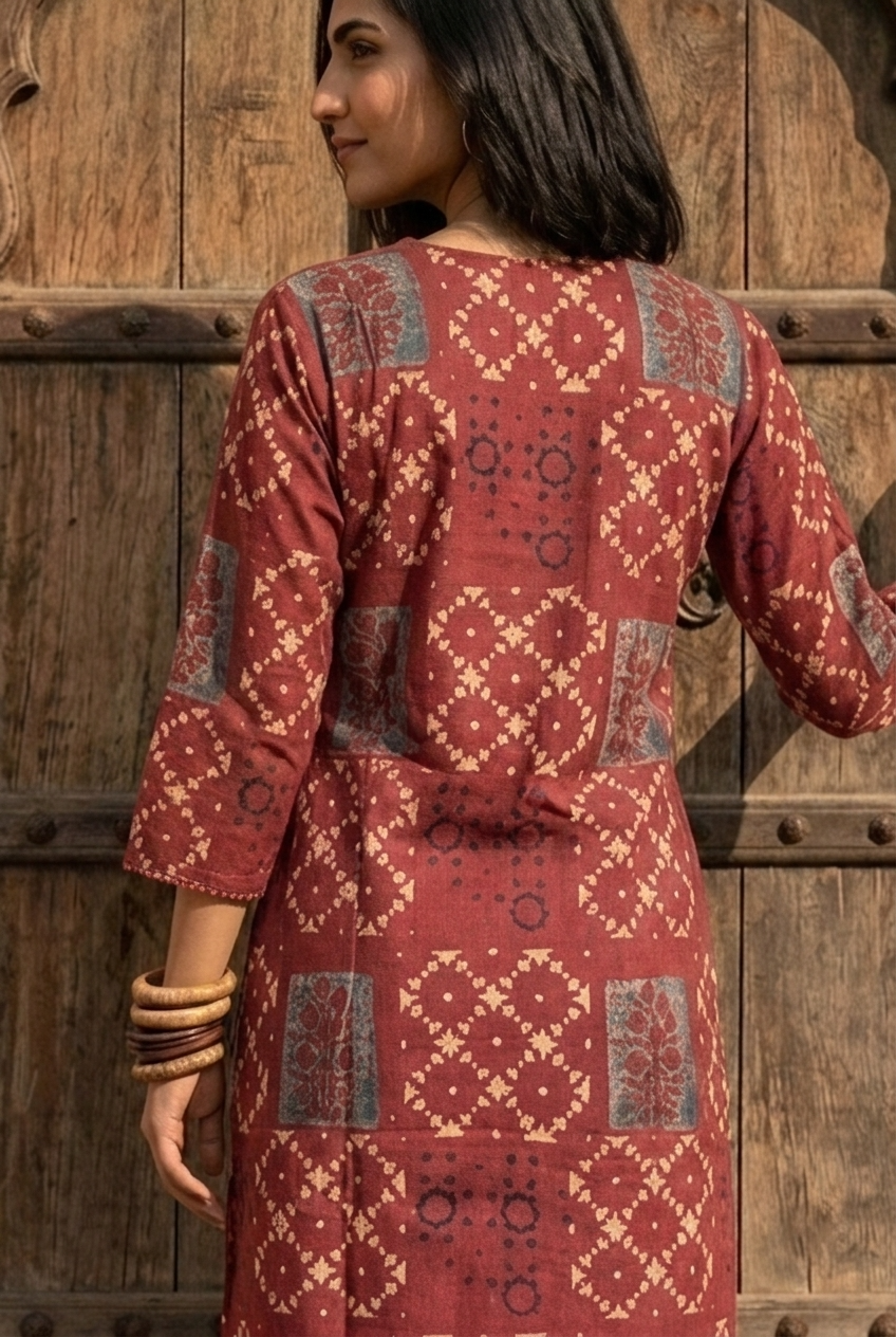 SINDURI KURTA COMBO - RED Size XXL | Veda Handcrafted Ethnic Wear