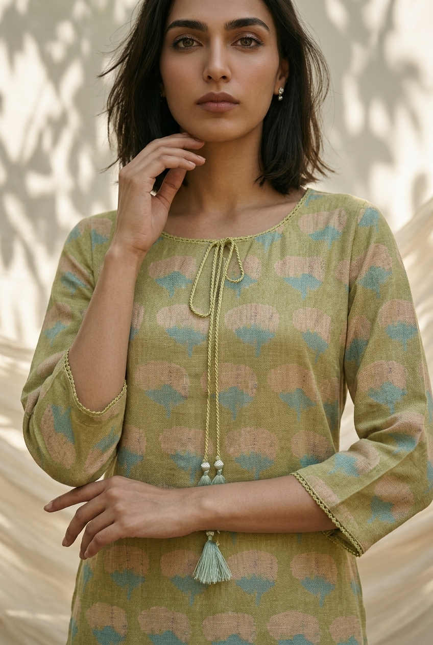 VRINDA KURTA COMBO - GREEN Size XXL | Veda Handcrafted Ethnic Wear