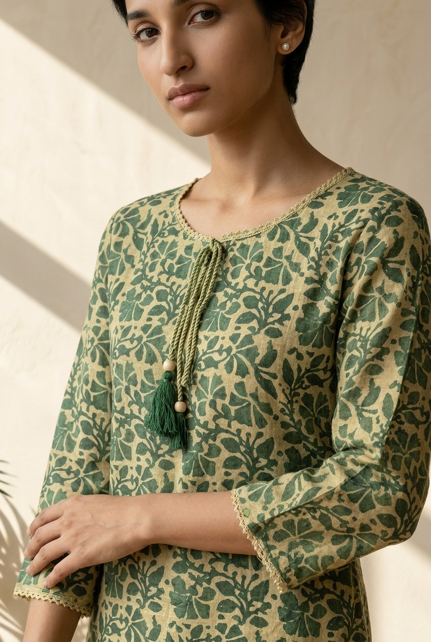 VANITA KURTA COMBO - GREEN Size XXL | Veda Handcrafted Ethnic Wear