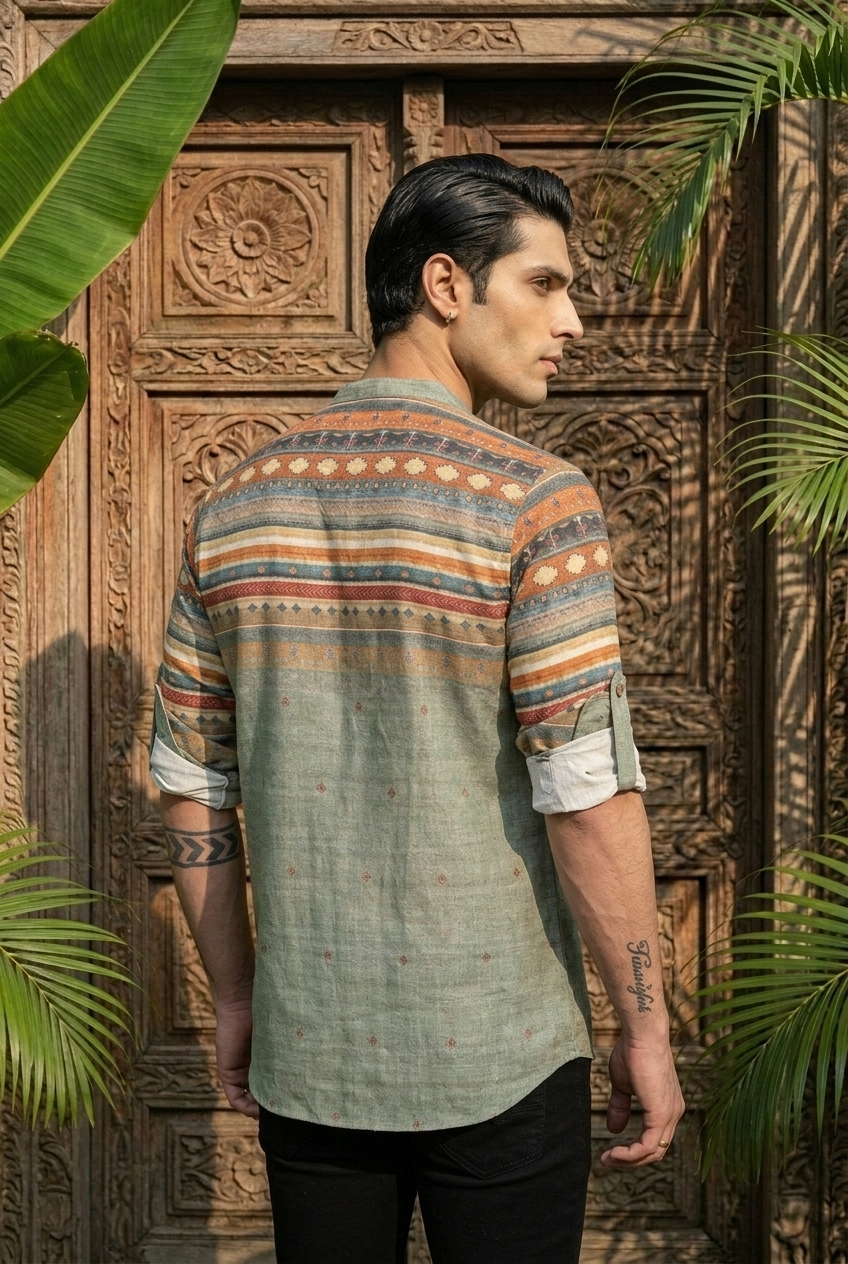 PUSHPA KURTA - PISTA Size XXL | Veda Handcrafted Ethnic Wear
