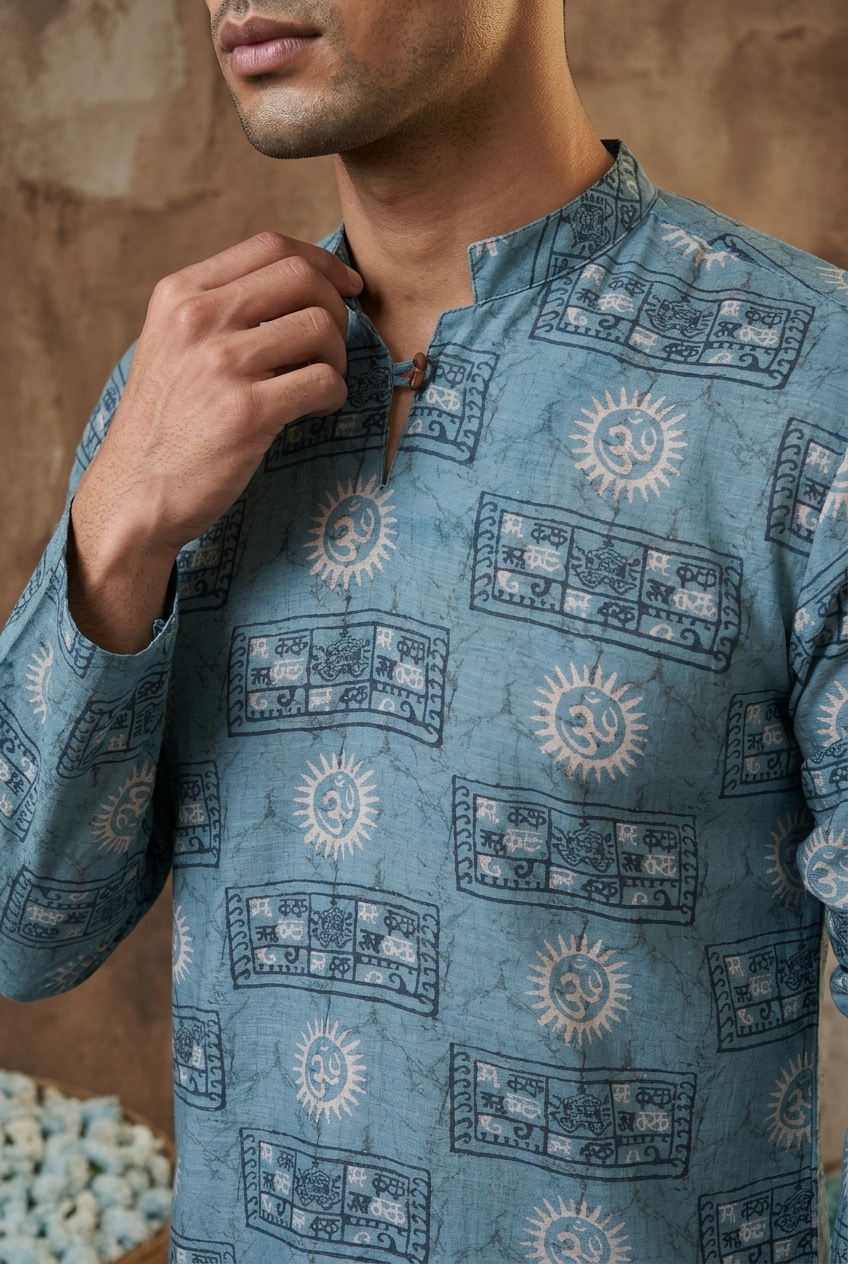 MITRA KURTA - TEAL Size 3XL | Veda Handcrafted Ethnic Wear
