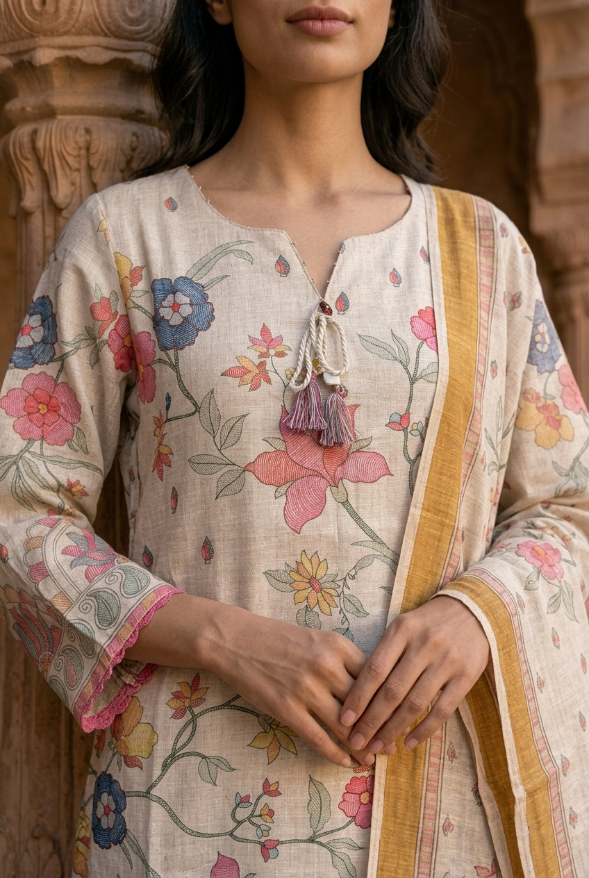 LAVANYA KURTA SET - LILAC Size XXL | Veda Handcrafted Ethnic Wear