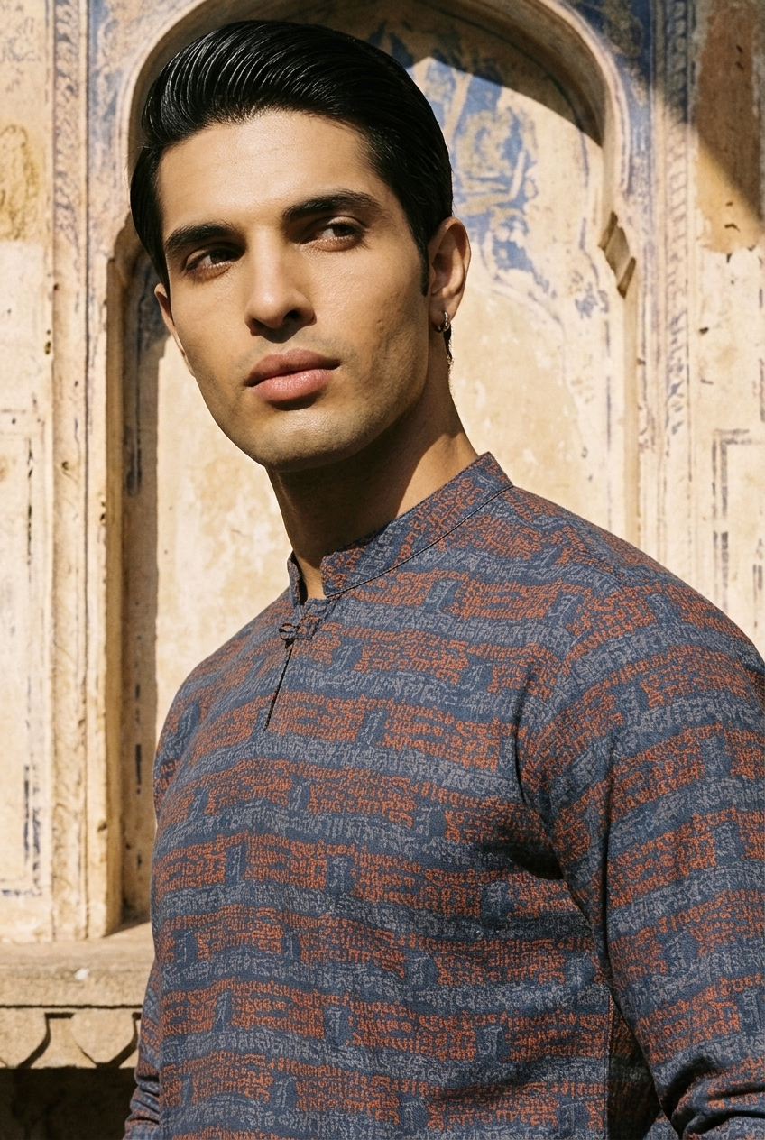 SOMA KURTA - BLUE Size 3XL | Veda Handcrafted Ethnic Wear