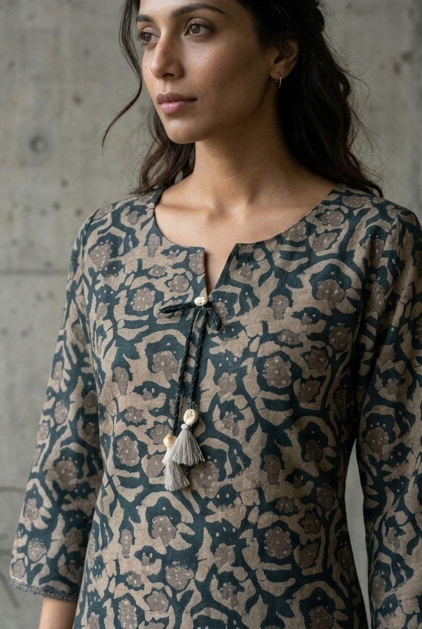 BRINDA KURTA COMBO - BOTTLE GREEN Size 3XL | Veda Handcrafted Ethnic Wear