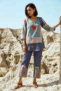 NILA CO-ORD SET - BLUE Size M | Veda Handcrafted Ethnic Wear